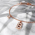 Solid 925 Sterling Silver Initial Crystal Personalised Alphabet Letter Bracelet Rose Gold Filled